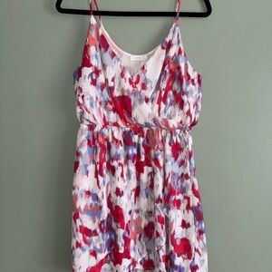 Lush Red and Blue Patterned Dress